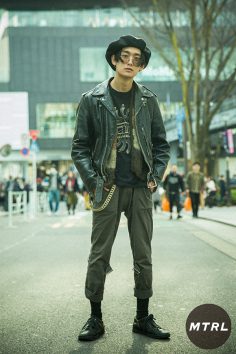 2017年冬の渋谷原宿リアルスタイル【MTRL_SNAP】雰囲気のある古着MIXコーデ　大竹龍之介
